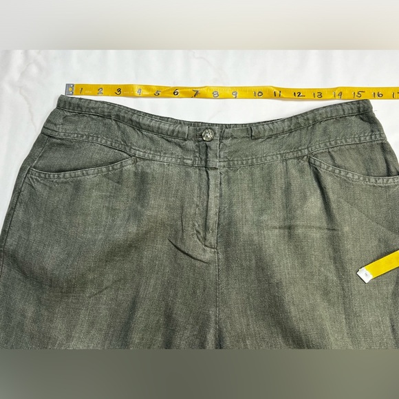 J. JILL Olive green 💯 Linen pants size 10. - Picture 8 of 9